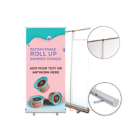 RUS-KM006 Nuevo producto 80 x 200 Roll Up Banner Stand Retráctil Roll Up Banner Stand
