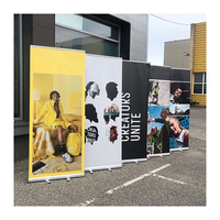 RUS-KM019 Soporte de exhibición de precio barato Material de aluminio Roll Up Banner Stand