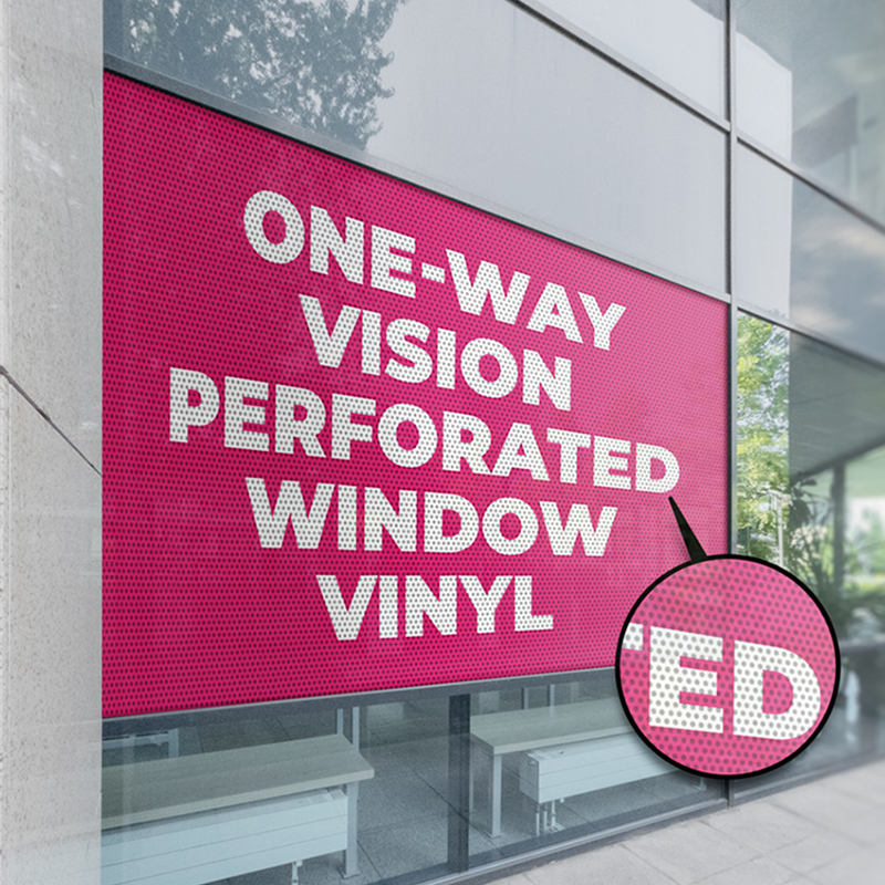 OWV-KM001 Adhesivo perforado de 120 g/m² Visión unidireccional
